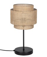 Spálňová lampa BOHO, čierne, očarujúce ľanové tienidlo