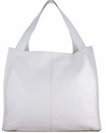 Kožená kabelka White Shopper Natural Leather