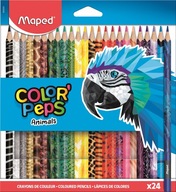 Pastelky MAPED Colorpeps Animals 24 farieb