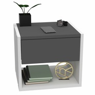 Obdĺžnikový závesný nočný stolík do spálne so zásuvkou, loftový minimalizmus