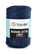 Výplet YarnArt Macrame Bavlna Lurex - 740 námornícka modrá