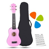 DREVENÁ SOPRÁNOVÁ UKULELE PRE DETI NA NAUČENIE 3 FARIEB + DOPLNKY ZDARMA