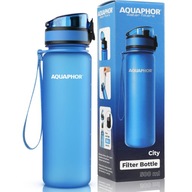 Fľaša na vodu, AQUAPHOR City 0,5l TRITAN filtračná fľaša + vodný filter, modrá