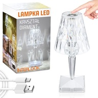 KRYŠTÁLOVÁ LED DIAMANTOVÁ DOTYKOVÁ USB STOLNÁ LAMPA 3 FARBY