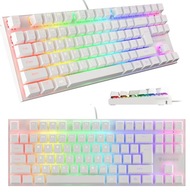 Mechanická klávesnica THOR 303 TKL White RGB Outemu Brown