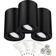 3x HALOGEN SPOT 115mm+LED GU10 prisadené svietidlo