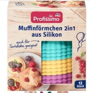 Silikónové formy na muffiny a tartaletky, 12 ks