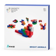 MAGNETICKÉ kocky Sada BLOKOV pre deti Pixio 90 Bright Animals Bricks