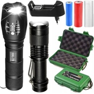 TAKTICKÁ BATERKA 2x LED CREE T6+Q5 ZOOM BATÉRIA+Púzdro