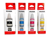 4x atrament CANON PIXMA G1416 G1411 G2416 GI-490BK GI-490C GI-490M GI-490Y