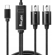 Rozhranie adaptéra prevodníka USB-C na MIDI pre 16-kanálové vstupné a výstupné klávesové organy