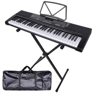 VEĽKÁ ORGANOVÁ KLÁVESNICA PIANO NA UČENIE 61 KLÁVES USB MP3 + STOJAN + KRYT