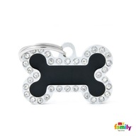 Adresná karta MyFamily Glam BONE Swarovski Black S