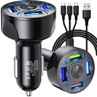 NABÍJAČKA DO AUTO 4XUSB QC3.0 KÁBEL 3V1