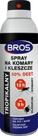 BROS Sprej proti komárom a kliešťom 180 ml 50% DEET