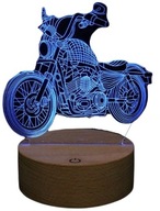 3D LED MOTOROVÁ LAMPA HARLEY DAVIDSON MOTORCYCLE WOOD