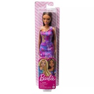 Bábika Barbie v brunetových šatách HGM57 MULATKA MATTEL