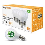 6x E14 G45 LED žiarovka 3W=25W 260lm 3 FARBY Energeticky úsporná LED BERGE