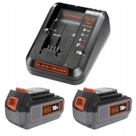 BLACK DECKER nabíjačka 14,4V 18V + 2x 4,0Ah batérie