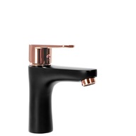 MILD Black Basin Faucet Low Rose Gold Rea