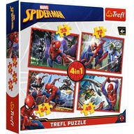 Trefl 4v1 puzzle v Spider-Manovej sieti