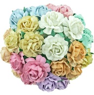 Papier FLOWERS ROSE pastel mix 40mm 50ks