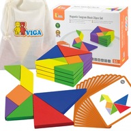 Drevená logická hra Viga Tangram Puzzle Blocks Puzzle