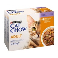 PURINA CAT CHOW MOKRÉ KRMIVO PRE DOSPELÝCH S JAHANČINOU A ZELENÝMI fazuľkami V ŽELÉ