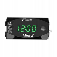 3-v-1 Motocyklové LED hodiny Teplomer Voltmeter