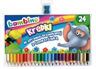 Pastelky BAMBINO HRUBÁ PENCIL, 24 ks, Jumbo s strúhadlom, ŽIVÉ FARBY