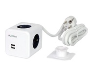 CUBE predlžovací kábel, rozdeľovač kociek, 4 zásuvky, 2xUSB, 1,5 m AURAline