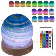 PLANET LED NOČNÁ LAMPA 16RGB DEKORATÍVNE LAMPY SO SKLENENÝM LAMPOM DO IZBY