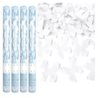 Rúry strieľajúce motýle Fantastic Confetti White Butterflies Wedding 60cm