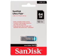 PENDRIVE SANDISK DISK USB 3.0 ULTRA FLAIR 64 GB 150 Mbps MODRÝ KOV