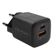 Qoltec 35W GaN ULTRA nástenná nabíjačka (čierna)