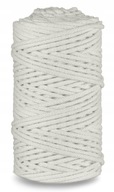 Bavlnená šnúra Macrame 3mm 100m, HLADENÁ S JADROM, biela