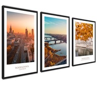 Plagáty Obrazy Poľské mestá Varšava Triptych XL