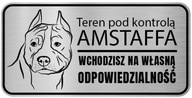 Pozor Pes Nerezová doska Amstaff