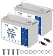 2X BATÉRIA LÍTIOVÁ BATÉRIA LiFePO4 12,8V 12V 100Ah (150A) BMS LIGHT 11KG