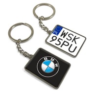 Obojstranná kovová kľúčenka na motorku BMW