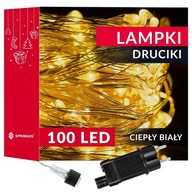 100LED MIKRO DRÔTOVÉ LAMPY, TEPLÉ BIELE