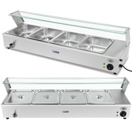 Elektrický ohrievač Bain-marie s kohútikom a krytom 1800 W 4x GN 1/2 hl 100 mm