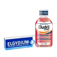 ELGYDIUM ANTI-PLAQUE sada zubnej pasty, 75 ml + Eludril CARE 500 ml