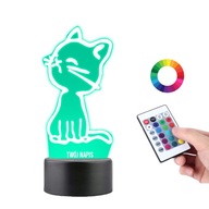 Stolná lampa Cat 16 farieb PLEXIDO LED gravírovanie