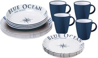 JEDÁLNA SÚPRAVA MELAMINE BRUNNER BLUE OCEAN 16 KS