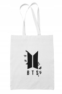 Módna biela taška cez rameno Kpop BTS Army Cotton Shopper