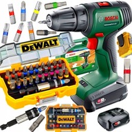 BOSCH AKUMULÁTOROVÝ SKRUTKOVAČ 18V DVE BATÉRIE + BITKY DEWALT 32 ks. KUFOR