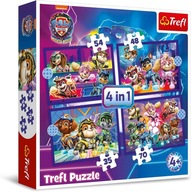 4V1 PUZZLE Tlapková patrola Tlapkový pes HRDINOVIA NA ZÁCHRANU stôp