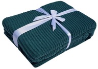 Veľká tkaná háčkovaná deka 150x200 smaragdovo zelená