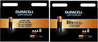 Duracell Optimum alkalické batérie 8x AA 8x AAA LR6 LR3 sada 16 kusov